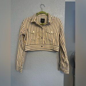 Forever 21 | Small | Striped Crop-Top Denim Jacket